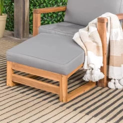 Galia 2pc Square Leg Acacia Wood Chair And Ottoman With Cushions - Brown - Saracina Home 23 Galia 2pc Square Leg Acacia Wood Chair And Ottoman With Cushions - Brown - Saracina Home -Quality Garden Outdoor Store GUEST 60c10f7d 5b45 4211 b4ed 7da57de1baff