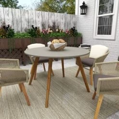Small Round Concrete Outdoor End Table - Gray - Olivia & May 19 Small Round Concrete Outdoor End Table - Gray - Olivia & May -Quality Garden Outdoor Store GUEST 6200aeab 7cde 4ba0 9d83 ec148b40b7c8