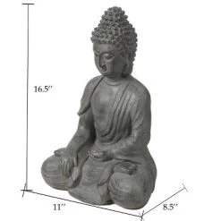 LuxenHome 16.1" Gray MgO Enlightened Buddha Garden Statue 13 LuxenHome 16.1" Gray MgO Enlightened Buddha Garden Statue -Quality Garden Outdoor Store GUEST 62a714e7 bdce 4816 9ed6 3b3bcf987e5f
