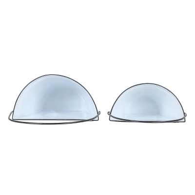 Set Of 2 Pail Wall Planters White Metal By Foreside Home & Garden 2 Set Of 2 Pail Wall Planters White Metal By Foreside Home & Garden - Image 2