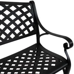 Sunnydaze Decor Sunnydaze 2-Person Checkered Design Cast Aluminum Outdoor Patio Bench, Black 14 Sunnydaze Decor Sunnydaze 2-Person Checkered Design Cast Aluminum Outdoor Patio Bench, Black -Quality Garden Outdoor Store GUEST 62bc2284 3950 431b a895 206ec5b5c92e