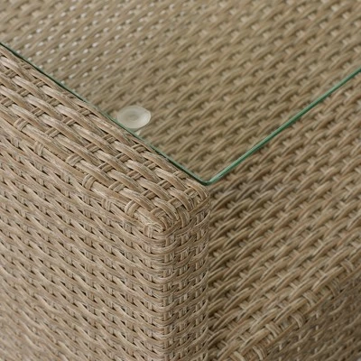 4pc Wicker Patio Conversation Set With Cushions - Beige/Brown - GODEER 15 4pc Wicker Patio Conversation Set With Cushions - Beige/Brown - GODEER - Image 15