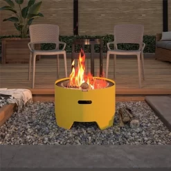 23" Outdoor Steel Round Wood Burning Fire Pit With Rain Cover & Accessories - Room & Joy -Quality Garden Outdoor Store GUEST 62e14d61 7298 45f1 8109 186c2e6b62c6