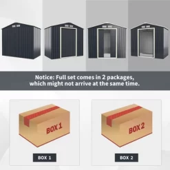 Costway Metal Storage Shed For Garden And Tools W/Sliding Double Lockable Doors 14 Costway Metal Storage Shed For Garden And Tools W/Sliding Double Lockable Doors -Quality Garden Outdoor Store GUEST 64653940 3bf0 41f0 abad e26ab12a806f