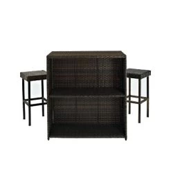 Palm Harbor 3pc Outdoor Wicker Bar Set - Brown - Crosley 18 Palm Harbor 3pc Outdoor Wicker Bar Set - Brown - Crosley -Quality Garden Outdoor Store GUEST 64c491ed af3e 4215 8f11 57191ba5674b
