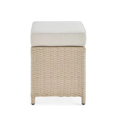 2pk All-Weather Wicker Canaan Outdoor Square Stools With Cushions Brown - Alaterre Furniture 3 2pk All-Weather Wicker Canaan Outdoor Square Stools With Cushions Brown - Alaterre Furniture - Image 3