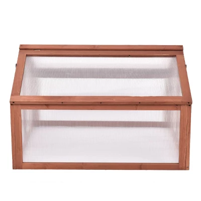 Costway Double Box Garden Wooden Green House Cold Frame Raised Plants Bed Protection 5 Costway Double Box Garden Wooden Green House Cold Frame Raised Plants Bed Protection - Image 5