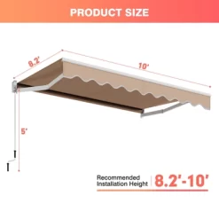 Costway 10' X 8' Retractable Awning Patio Sun Shade W/Crank Handle -Quality Garden Outdoor Store GUEST 65bb9b62 c8e6 4000 bcc3 3bdc03282cf1