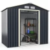 Costway Metal Storage Shed For Garden And Tools W/Sliding Double Lockable Doors