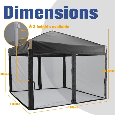 Aoodor 10' X 10' Pop Up Canopy Tent With Removable Mesh Sidewalls, Portable Instant Shade Canopy With Roller Bag 1 Aoodor 10' X 10' Pop Up Canopy Tent With Removable Mesh Sidewalls, Portable Instant Shade Canopy With Roller Bag