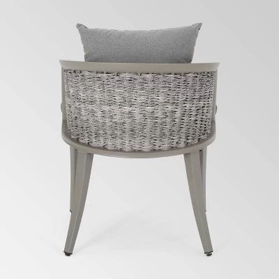 Pebble Set Of 2 Wicker Boho Club Chairs - Gray - Christopher Knight Home 3 Pebble Set Of 2 Wicker Boho Club Chairs - Gray - Christopher Knight Home - Image 3