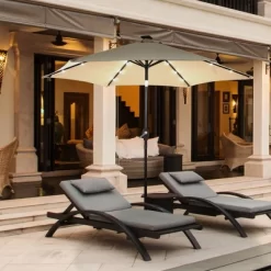 Costway 9' Solar LED Lighted Patio Market Umbrella Tilt Adjustment Crank Lift -Quality Garden Outdoor Store GUEST 67607bcf d3dc 4851 ab63 afb99f7c43bb