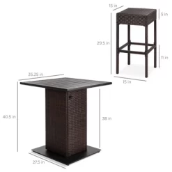 Best Choice Products 5-Piece Patio Wicker Bar Set W/ Built-In Bottle Opener, Hidden Storage Shelf, 4 Stools -Quality Garden Outdoor Store GUEST 6774ec51 f1cf 4d1a b579 494f34f33810