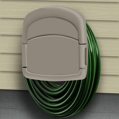 Hastings Home Wall Mounted Garden Hose Storage Caddy With Capacity For Up To 150 Ft. Of 5/8" Wide Hose 1 Hastings Home Wall Mounted Garden Hose Storage Caddy With Capacity For Up To 150 Ft. Of 5/8" Wide Hose