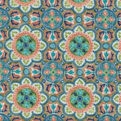 2pc 20" X 20" X 3" Lagoa Tile Flamingo Outdoor Squared Corners Chair Pad Set Blue - Pillow Perfect