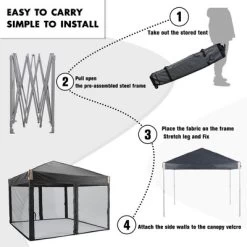 Aoodor 10' X 10' Pop Up Canopy Tent With Removable Mesh Sidewalls, Portable Instant Shade Canopy With Roller Bag 13 Aoodor 10' X 10' Pop Up Canopy Tent With Removable Mesh Sidewalls, Portable Instant Shade Canopy With Roller Bag -Quality Garden Outdoor Store GUEST 6914112f 8208 4ed7 849f 20589f867c3d