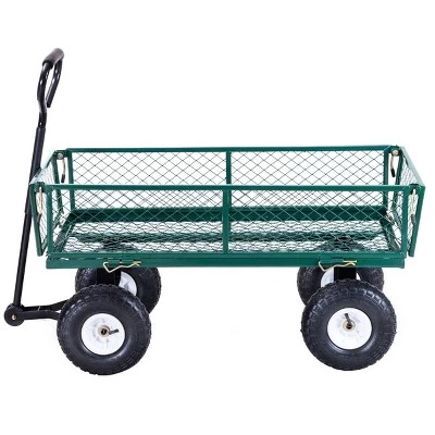 Costway Heavy Duty Lawn Garden Utility Cart Wagon Wheelbarrow Steel Trailer 4 Costway Heavy Duty Lawn Garden Utility Cart Wagon Wheelbarrow Steel Trailer - Image 4