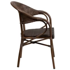 Merrick Lane Wicker Rattan Patio Chair With Curved Back And Aluminum Bamboo Frame -Quality Garden Outdoor Store GUEST 69bbc4ef 6a3a 4dff a600 56dd3d4d147e