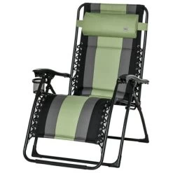Outsunny XL Oversize Zero Gravity Recliner, Padded Patio Lounger Chair, Folding Chair With Adjustable Backrest, Cup Holder And Headrest For Backyard, Poolside, Lawn -Quality Garden Outdoor Store GUEST 6a3658d3 53cc 494d 85af c9316ab33bd4