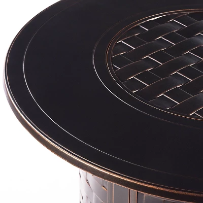 5pc Outdoor Fire Table Set With 44" Round Fire Table, 4 Deep Seating Swivel Rocking Chairs & Table Fabric Covers - Oakland Living 8 5pc Outdoor Fire Table Set With 44" Round Fire Table, 4 Deep Seating Swivel Rocking Chairs & Table Fabric Covers - Oakland Living - Image 8