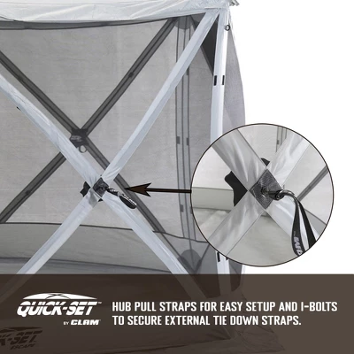 CLAM Quick-Set Escape Portable Pop-Up Outdoor Camping Gazebo Screen Tent Sided Canopy Shelter With Ground Stakes & Carry Bag 2 CLAM Quick-Set Escape Portable Pop-Up Outdoor Camping Gazebo Screen Tent Sided Canopy Shelter With Ground Stakes & Carry Bag - Image 2