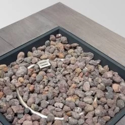 Ellington Outdoor Wood Patterned Square Gas Fire Pit - Gray - Christopher Knight Home -Quality Garden Outdoor Store GUEST 6ba2a119 c5e1 48c4 b384 fa595c769cfd