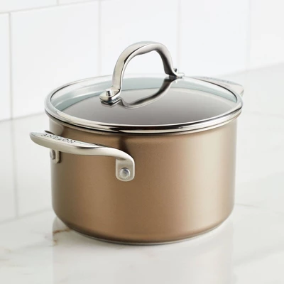 Anolon Ascend 4qt Hard Anodized Nonstick Saucepot With Lid Bronze 11 Anolon Ascend 4qt Hard Anodized Nonstick Saucepot With Lid Bronze - Image 11