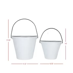 Set Of 2 Pail Wall Planters White Metal By Foreside Home & Garden 13 Set Of 2 Pail Wall Planters White Metal By Foreside Home & Garden -Quality Garden Outdoor Store GUEST 6be08924 6d58 4008 b99a 9b61923335a4