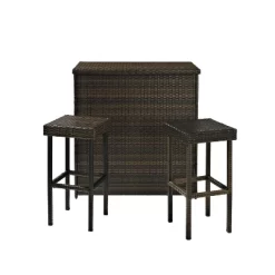 Palm Harbor 3pc Outdoor Wicker Bar Set - Brown - Crosley 16 Palm Harbor 3pc Outdoor Wicker Bar Set - Brown - Crosley -Quality Garden Outdoor Store GUEST 6c768b20 2d99 49cb a28b a0ee42af6a38