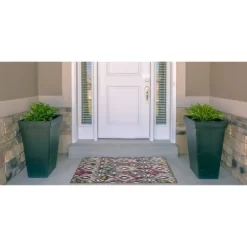 Govan Washable Outdoor Rug Ivory/Charcoal - Linon