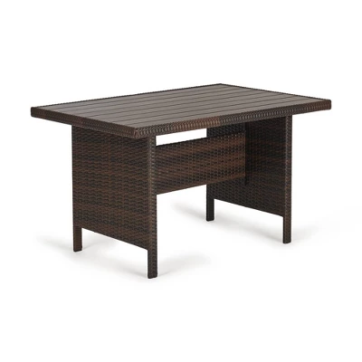 6pc Wicker Outdoor Conversation Set With Cushions & Ottomans - Orange - EDYO LIVING 9 6pc Wicker Outdoor Conversation Set With Cushions & Ottomans - Orange - EDYO LIVING - Image 9