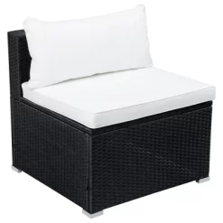 9pc Wicker Patio Set With Cushions - Black/Beige - GODEER -Quality Garden Outdoor Store GUEST 6d12e7cf 2851 4e19 82e3 eeec3817add2