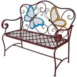 Butterfly Metal Bench Brown - Alpine Corporation -Quality Garden Outdoor Store GUEST 6d378fd2 d023 4271 9bd3 f92a2d67601d