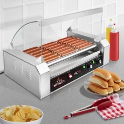 Olde Midway Electric Hot Dog Roller Grill Cooker With Glass Cover, Commercial Grade Machine -Quality Garden Outdoor Store GUEST 6dbf5dd0 58ab 465a 93d4 48b75c8b2f25