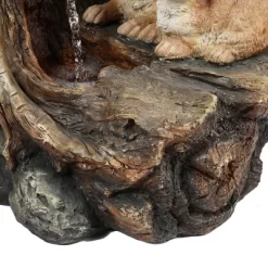 LuxenHome Resin Two Bunnies Tree Stump Outdoor Fountain With LED Lights 12 LuxenHome Resin Two Bunnies Tree Stump Outdoor Fountain With LED Lights -Quality Garden Outdoor Store GUEST 6e26c724 3e41 4041 8100 88eaa40aff44