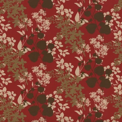 Outdoor Tufted Bench/Loveseat/Swing Cushion - Brown/Red Floral - Pillow Perfect 2 Outdoor Tufted Bench/Loveseat/Swing Cushion - Brown/Red Floral - Pillow Perfect - Image 2