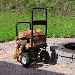 Sunnydaze Decor Sunnydaze Indoor/Outdoor Steel Rolling Firewood Log Cart Carrier With Wheels - 1/8 Face Cord - Black -Quality Garden Outdoor Store GUEST 6f96e1d9 391f 43f4 b48f 3466ecd67961