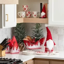 8"H, 10"H And 11.5"H Sullivans Winter Scene Tree Set Of 3, Christmas Decor; Red -Quality Garden Outdoor Store GUEST 6fcaa3fe c410 4ef9 bf8e e78ee303ea5b