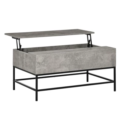 HOMCOM Modern Lift Top Coffee Table With Hidden Storage Compartment And Steel Legs For Living Room, Reception Room 6 HOMCOM Modern Lift Top Coffee Table With Hidden Storage Compartment And Steel Legs For Living Room, Reception Room - Image 6