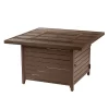 42" Square Aluminum 55000 BTUs Propane Contemporary Fire Table With 2 Covers - Oakland Living