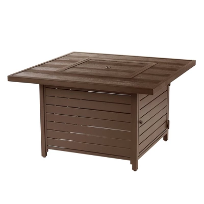 42" Square Aluminum 55000 BTUs Propane Contemporary Fire Table With 2 Covers - Oakland Living 1 42" Square Aluminum 55000 BTUs Propane Contemporary Fire Table With 2 Covers - Oakland Living