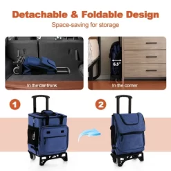 Costway 50-Can 3-in-1 Insulated Rolling Cooler With Adjustable Handle & Bottom Plate Blue/Grey -Quality Garden Outdoor Store GUEST 71f78aa4 336d 4d15 8cc9 a15cb0641836