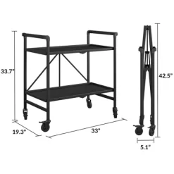 Indoor/Outdoor Folding Serving Cart With Wheels & Shelves - Black - Room & Joy -Quality Garden Outdoor Store GUEST 71ff24e1 aef2 452f bafe 6a81dd111a68