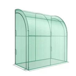 Costway 7'x 3.5'x 7' Lean-to Greenhouse Portable Wall House With Green PE Cover And Shelf -Quality Garden Outdoor Store GUEST 72065425 b6f3 4a30 958a fae03aca3b00
