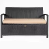 Barton Outdoor Patio Deck Box Storage Bench W/ Seat Cushion Furniture, Black