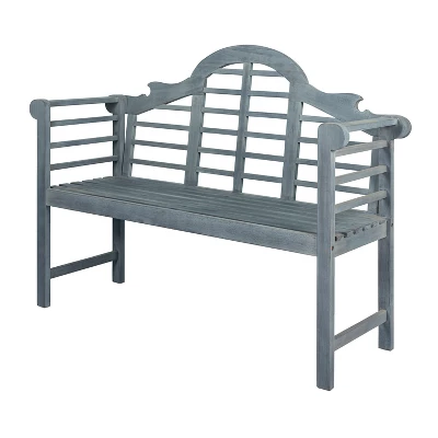 Lutyens 3-Seat Arched Acacia Wood Outdoor Garden Patio Bench - JONATHAN Y 8 Lutyens 3-Seat Arched Acacia Wood Outdoor Garden Patio Bench - JONATHAN Y - Image 8