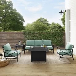 Kaplan 5pc Outdoor Sofa Set With Fire Table - Mist - Crosley 20 Kaplan 5pc Outdoor Sofa Set With Fire Table - Mist - Crosley -Quality Garden Outdoor Store GUEST 7419d039 ab26 4c59 ab0b d7f91fe008d1