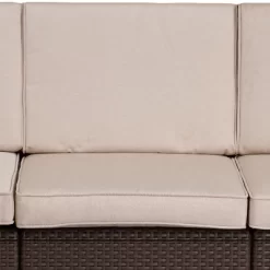 Flash Furniture Chocolate Brown Faux Rattan Sofa With All-Weather Beige Cushions -Quality Garden Outdoor Store GUEST 7476a5aa bf2a 45f0 a32a 1907bbdfea46