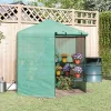 Outsunny Walk-in Greenhouse Outdoor 3 Tier 10 Shelf Warm House Garden Hexagonal Hot House With Roll-Up Zipper Door & Steel Frame