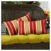 Set Of 2 Roma Stripe Outdoor Rectangle Throw Pillows - Kensington Garden